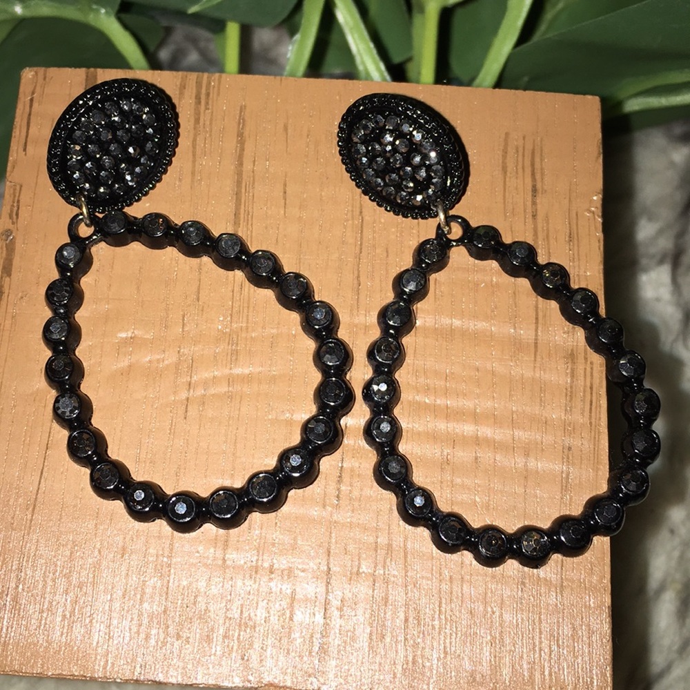 Black and silver earrings